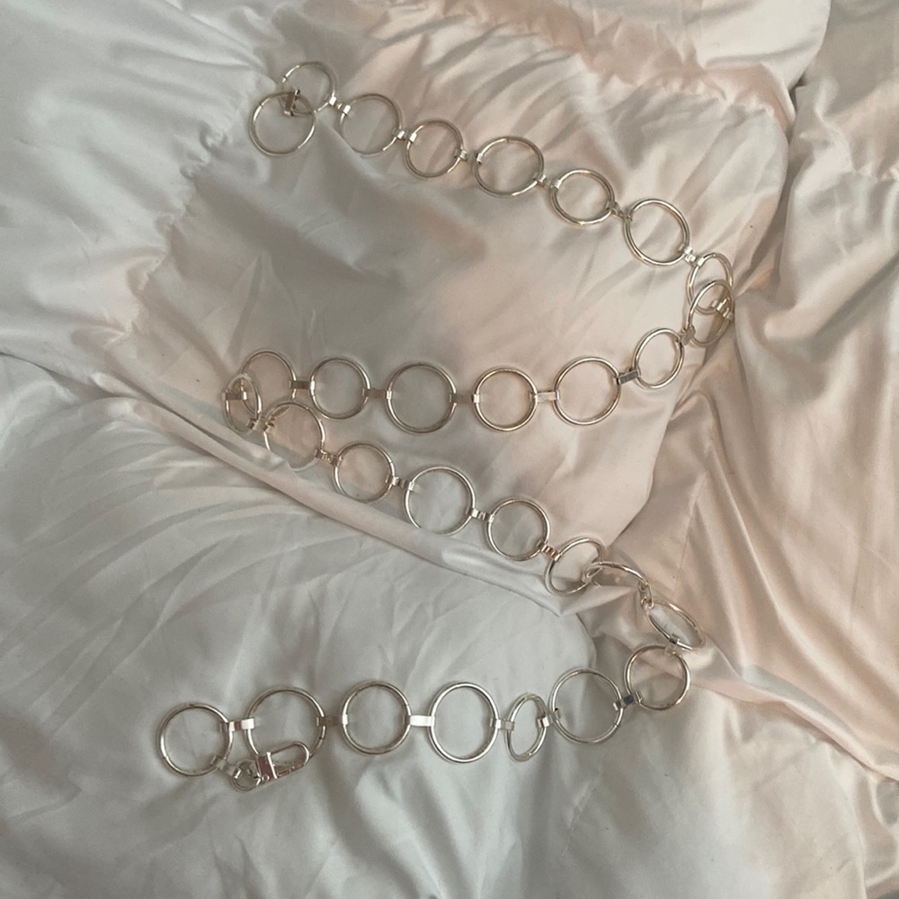 Silver chain belt